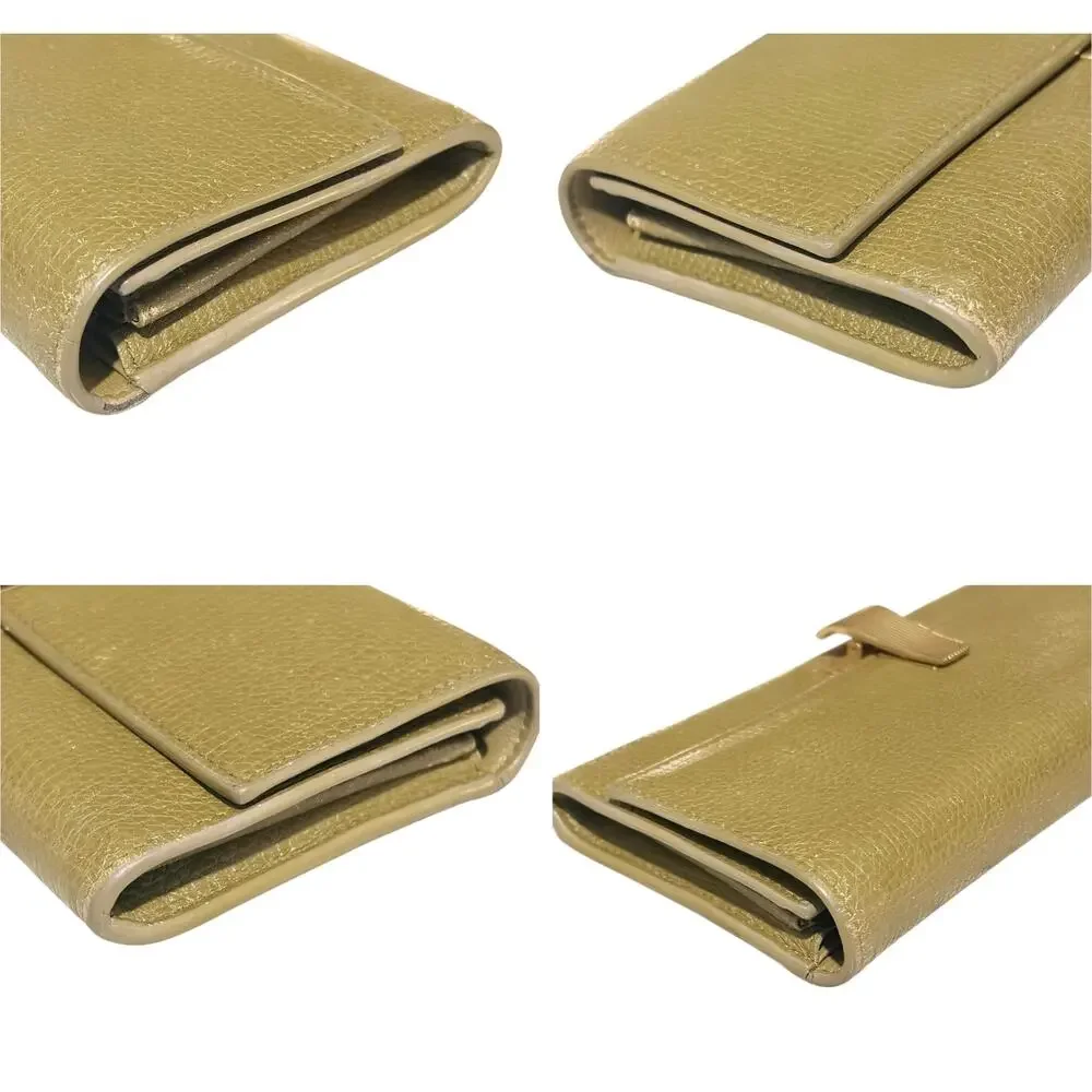 Bottega Veneta Palmellato Leather Continental Wallet Olive Brown w Box & Dustbag
